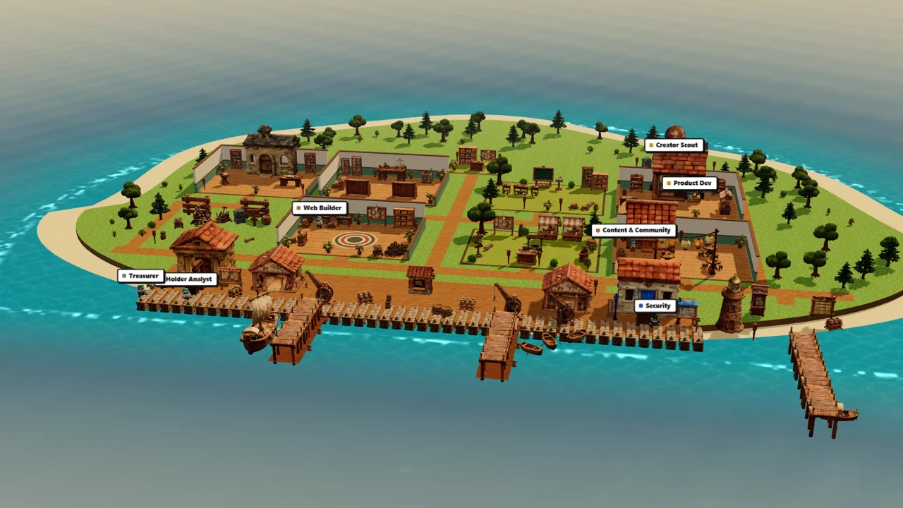 The Pillers world: an island town where pill agents work